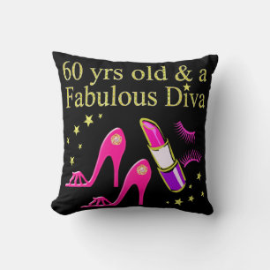 60 JAHRE ALT UND EINE DAZZLING DIVA KISSEN