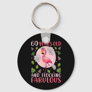 60 Jahre alt und faszinierend fabelhaft - Flamingo Schlüsselanhänger