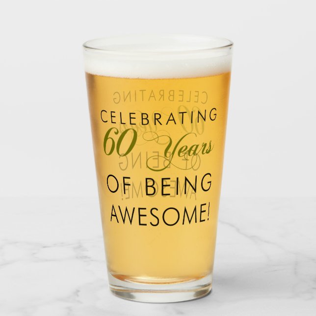 60 Jahre des Seins feiern fantastisch Glas (Vorne (Gefüllt))