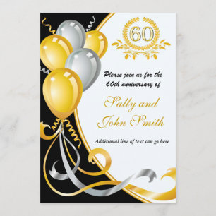 60 Jahre Gold & Silber Geburtstagseinladung Einladung