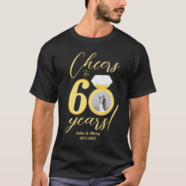 60 Jahre Jubiläum bejubelt bis 60 Jahre Hochzeitsf T-Shirt (Vorderseite)