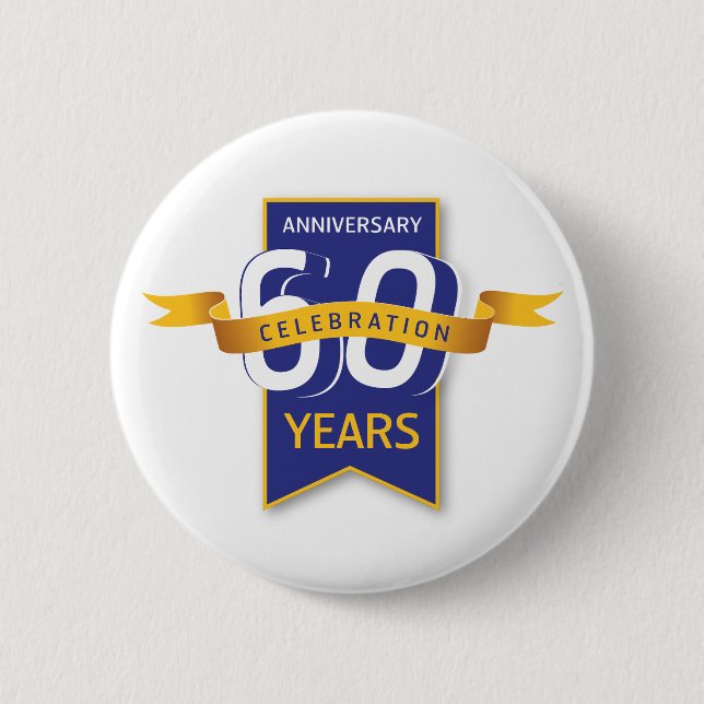 60 Jahre Jubiläumsdesign Button (Vorderseite)