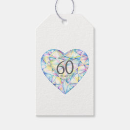 60 Jahre Rautenherz Aquarellfarben-Geschenkartikel Geschenkanhänger