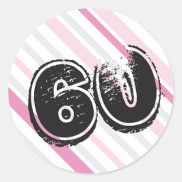 60 Jahre Tagesrosa - 60. Geburtstag Runder Aufkleber