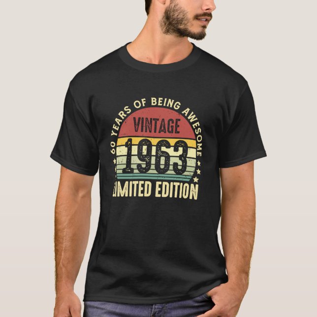 60 Jahre Vintag 1963 60. Geburtstag T-Shirt (Vorderseite)
