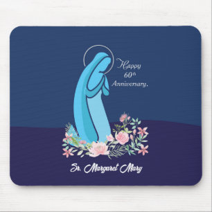 60. Jahrestag des religiösen Lebens Nun Pink Blume Mousepad
