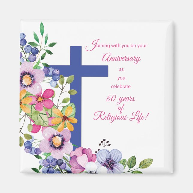60. Jahrestag, Nun, Religious Life Cross Magnet (Vorne)