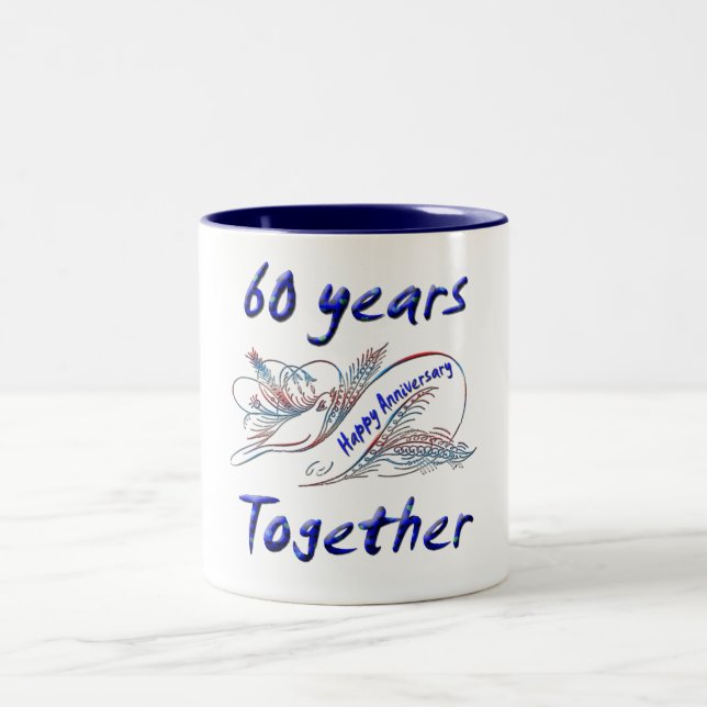 60. Jahrestag Zweifarbige Tasse (Mittel)