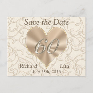 60. Jahrestags-Save the Date Postkarten