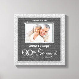 60. Jubiläum 11x11 mit Namen Datum Foto Leinwanddruck