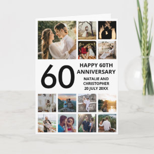 60. Jubiläum 13 FotoCollage Schwarz und Weiß Karte