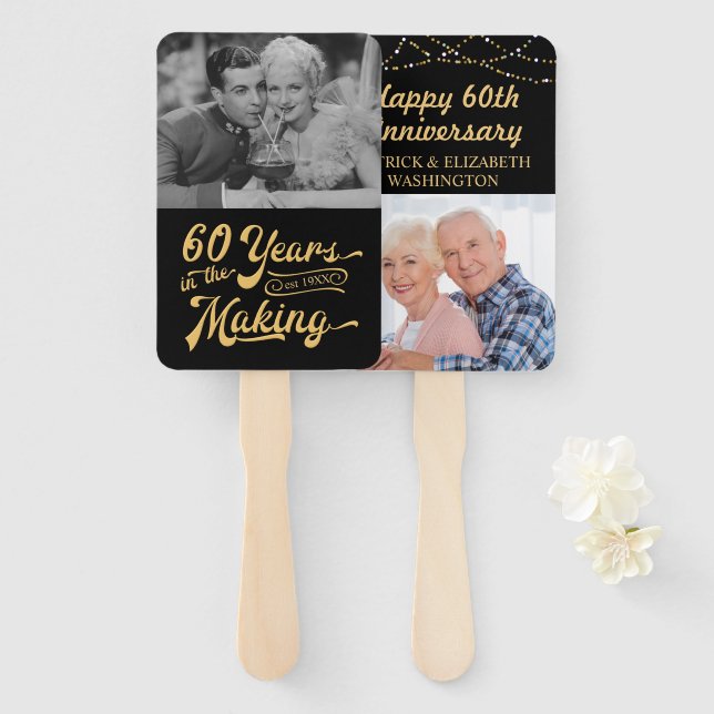60. Jubiläum 60 Jahre im Foto Making 2 Fächer (Vorne und Hinten)