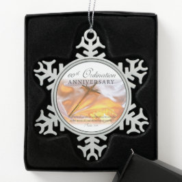 60. Jubiläum der Ordination, Kreuzkerze Schneeflocken Zinn-Ornament
