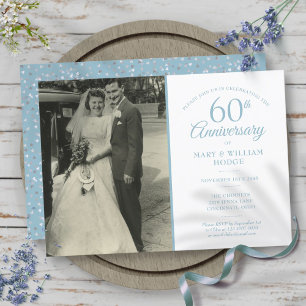 60. Jubiläum Diamant Konfetti Hochzeitsfoto Einladung