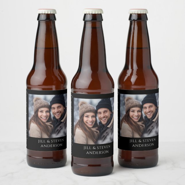 60. Jubiläum Elegantes Script-Foto Bierflaschenetikett (Flaschen)