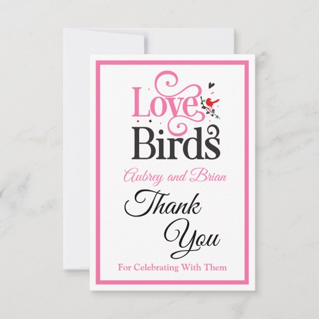 60. Jubiläum Love Birds Personalisiert Dankeskarte (Vorderseite)