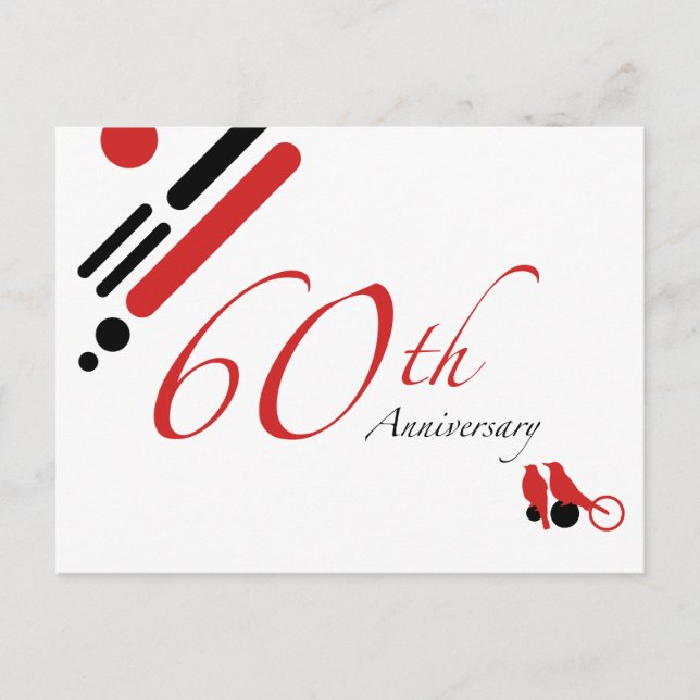 60. Jubiläum (Mod-Vögel) Postkarte (Vorderseite)