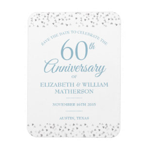 60. Jubiläum Save the Date Liebe Hört Magnet