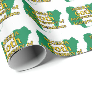60. Jubiläum Unabhängigkeit   NIGERIA FLAG Geschenkpapier