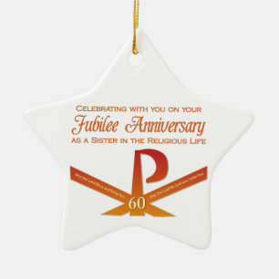 60. Jubiläums-Nun-Pax-Kreuz, Orange Keramikornament