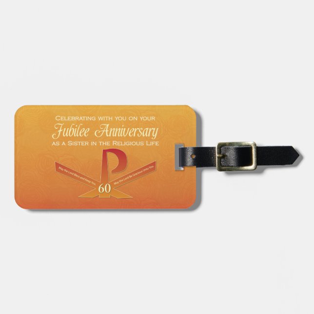 60. Jubiläumsjahr Nun Pax Cross, Orange Gepäckanhänger (Vorderseite horizontal)