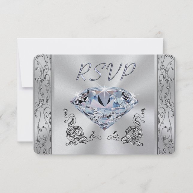60. Jubiläumskarten mit Umschlägen RSVP Karte (Vorderseite)
