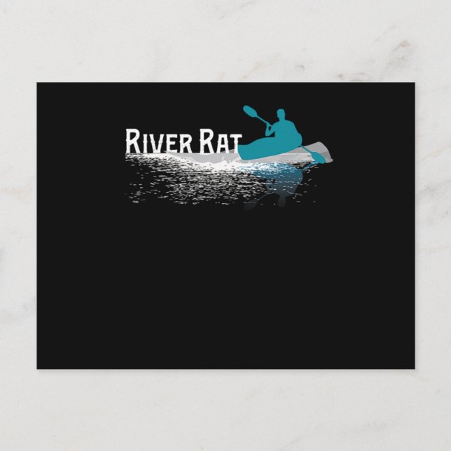 60.Kayaking River Rat Einladungspostkarte (Vorderseite)