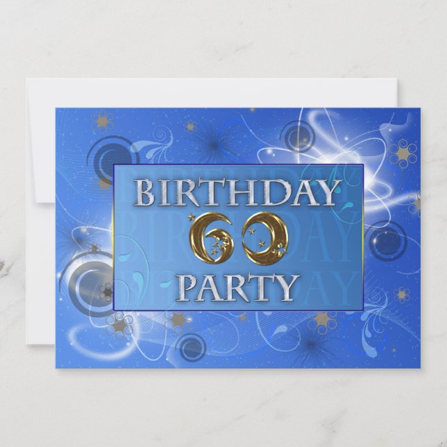 60. Kosmische Party Einladung (Vorderseite)