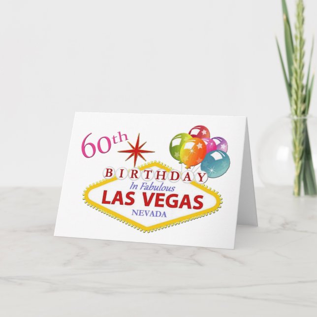 60. Las Vegas-Geburtstags-Karte Karte (Vorderseite)