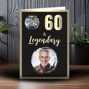 60 & Legendäre 2 Fotos 60. Geburtstag Gold Karte