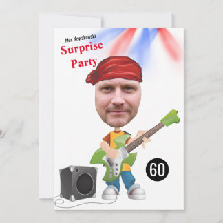 60. Mens 🎸 🤣 Rockstar Birthday Gitarre Funky Fun Einladung