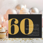 60. Modern Gold und Black Script Geburtstag Einladung<br><div class="desc">Modern Fun Gold und Black Script 60. Geburtstag Einladung Ihre Gäste werden wissen,  dass dies ein besonderes Party,  wenn Sie nur auf diese Einladung!</div>