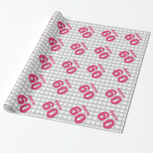 60. Moderner HERZEN Geburtstags-Art-individueller Geschenkpapier
