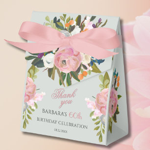 60 oder jedes andere Jahr Elegante gemalte Blumen- Geschenkschachtel