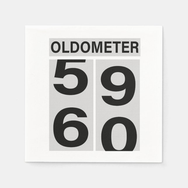 60. Oldometer Geburtstag Serviette (Vorderseite)