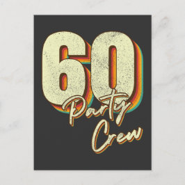 60 Party Crew 60. Geburtstag Postkarte