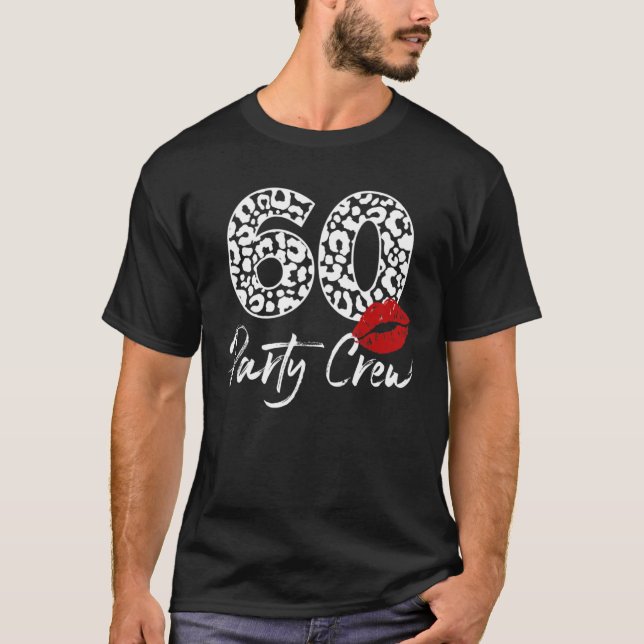 60 Party Crew Drinking Beer 60th Birthday Bday Fam T-Shirt (Vorderseite)