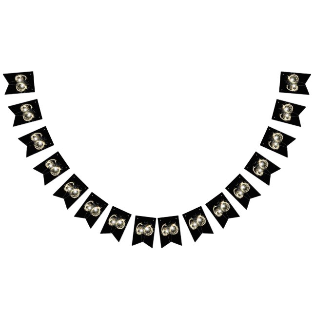 60. Party Sparkler auf schwarz Wimpelkette (Alle)