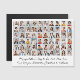 60 Photo Collage Happy Fête des pères Carte magnét