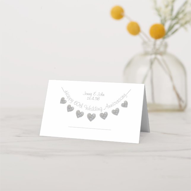 60. Platzkarte zum Hochzeitstag (Vorderseite)