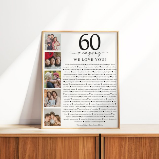 60 Reasons We Love You Birthday or Anniversary Poster (Von Creator hochgeladen)