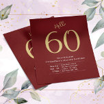 60 Red Gold Budget 60. Geburtstag Einladung Flyer<br><div class="desc">Feiern Sie den großen Meilenstein mit einer eleganten Einladung, die so einzigartig wie der Augenblick ist. Unser "Hello 60" Geburtstagsläder Flyer ist Set vor einem markanten Rot- und Goldhintergrund und zeigt den Geburtstag Ihres Lieben. Diese Einladung eignet sich perfekt für eine kleine Feier und sorgt dafür, dass Ihr 60. Geburtstag...</div>