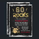 60 Rocks Rockstar Gitarre 60. Geburtstag Einladung<br><div class="desc">60 Rocks Rockstar Electric Gitarre Metal Metallic Silber Glitzer Überraschung 60. Geburtstag Einladung</div>