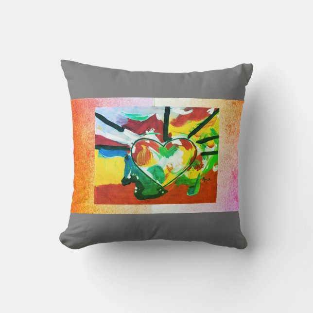 60"s Peter Max Kunstherz Pillow Kissen (Vorderseite)
