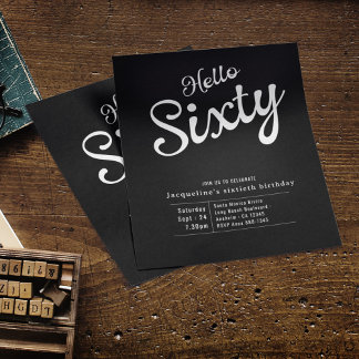 60 Schwarz-weißes Budget 60. Geburtstag Einladung Flyer