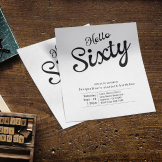 60 Schwarz-weißes Budget 60. Geburtstag Einladung Flyer