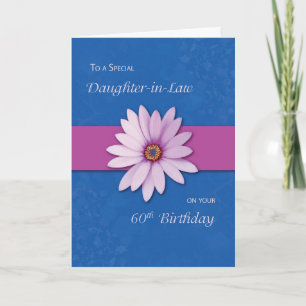 60. Schwiegertochter Geburtstag Daisy Pink Lila Karte