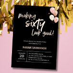 60 sehen gut aus, elegante schwarze Geburtstagspar Folieneinladung<br><div class="desc">Mit unserer eleganten Rose Gold und Black 60 th Birthday Party Foil Einladung können Sie einen Geburtstag feiern! Diese atemberaubende Einladung ist die perfekte Wahl für jeden, der eine unvergessliche 60. Geburtstagsfeier für sich selbst oder einen geliebten Gast veranstalten möchte. Mit einer raffinierten Farbpalette aus Rose und Schwarz strahlt diese...</div>