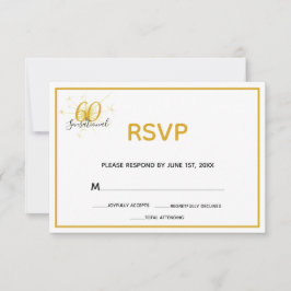 60 & SENSATIONAL 60. Geburtstag RSVP-Karte RSVP Karte
