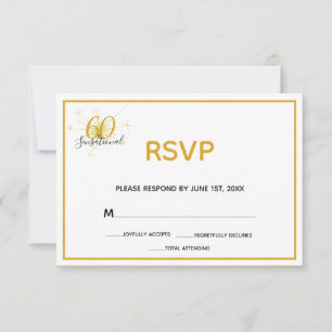 60 & SENSATIONAL 60e Anniversaire Carte RSVP